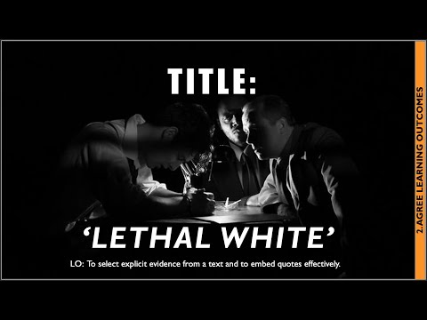&#039;Lethal White&#039; - Lesson 1: Context