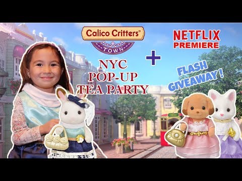 GIVEAWAY WINNER Calico Critters Town Series and Netflix Premiere Tea Party Vlog | Sylvanian Families